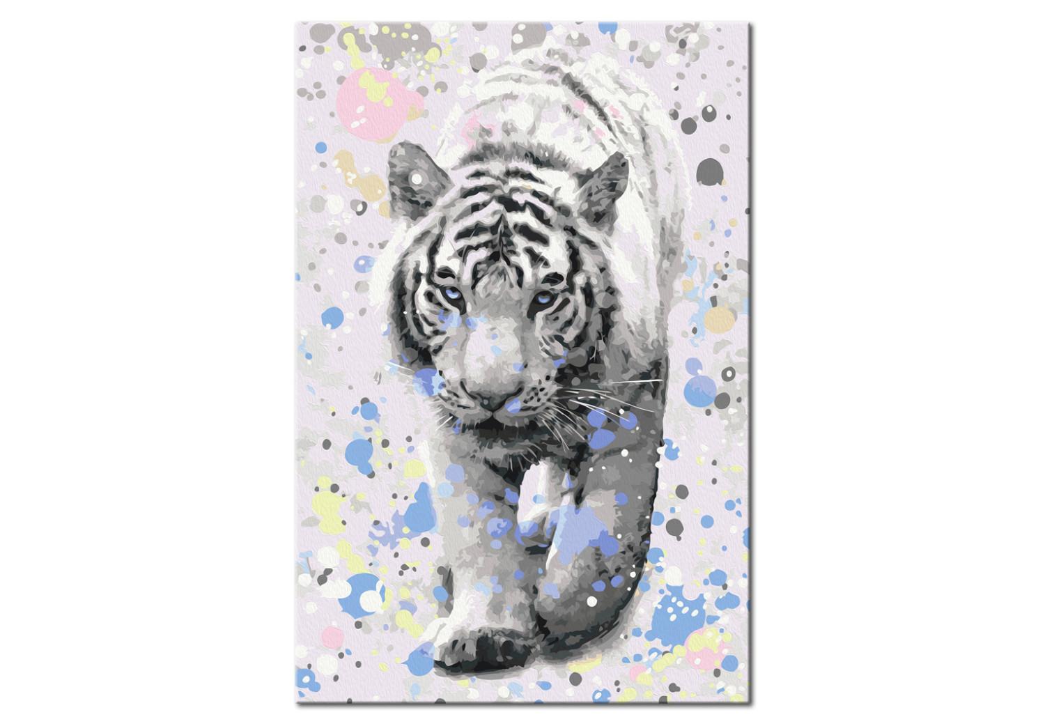  Dibujo para pintar con números White Tiger 