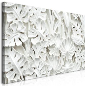 Cuadro decorativo Jardín de alabastro (1 pieza) - adorno blanco en motivo vegetal