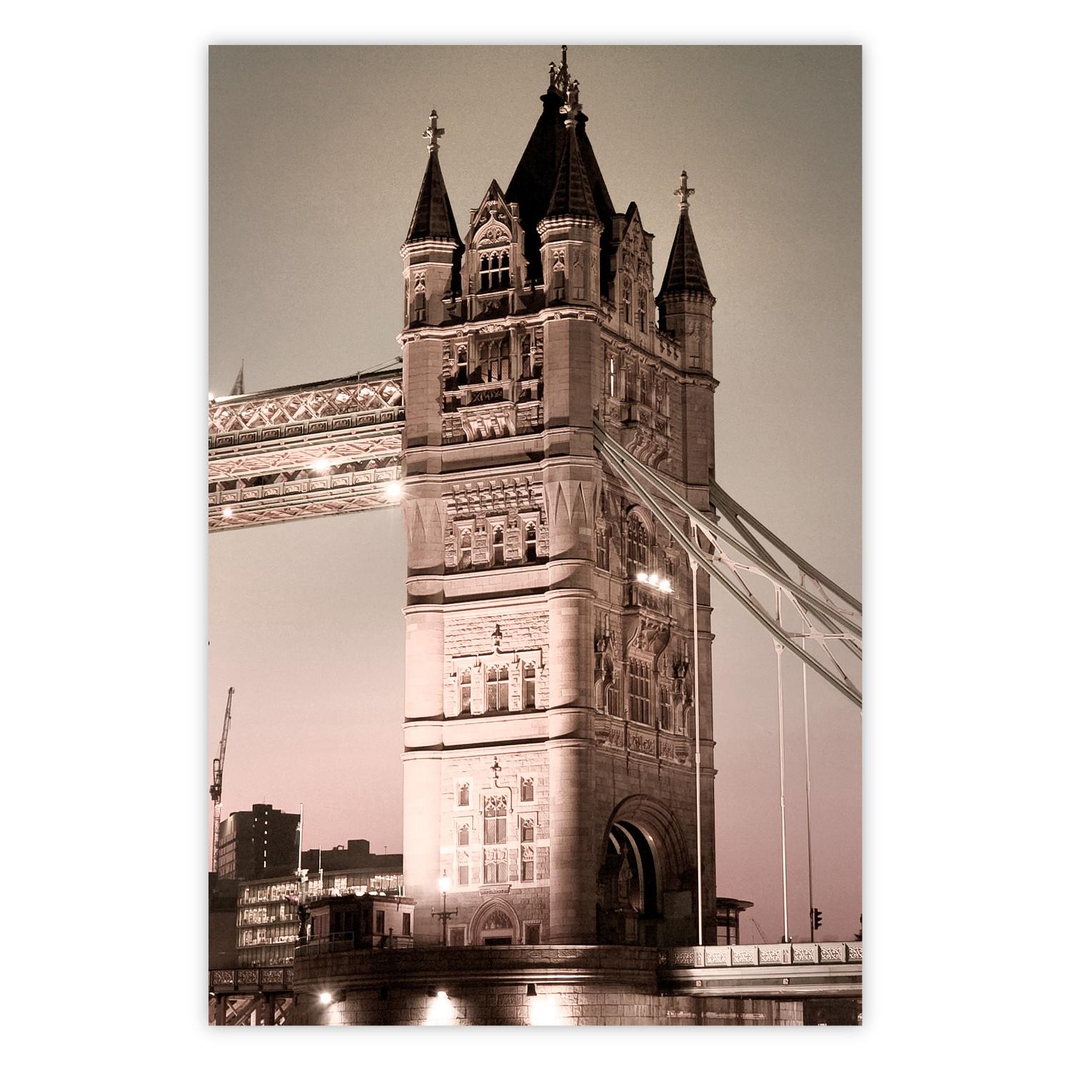 Póster Puente de Londres - arquitectura nocturna iluminada