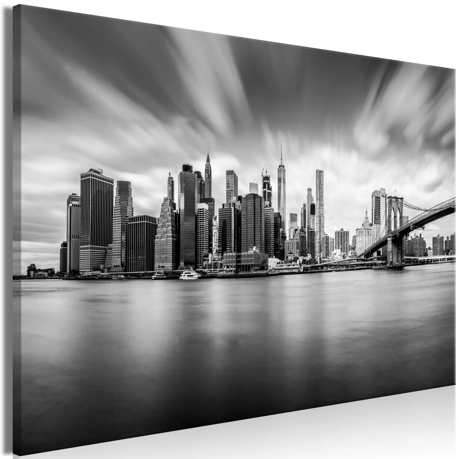 Cuadro De New York Skyline En Gris Y Mostaza