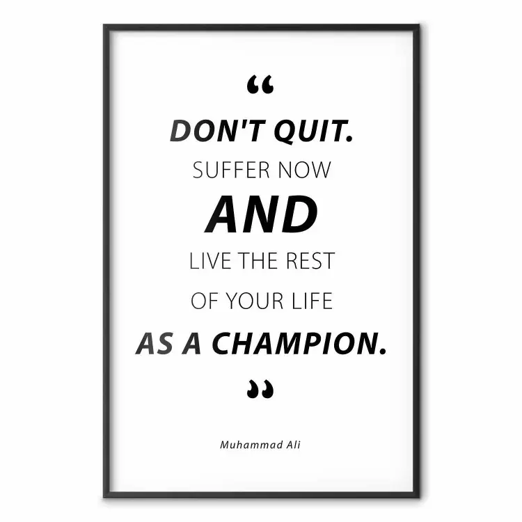 Cita - Muhammad Ali - citas motivacionales en blanco y negro