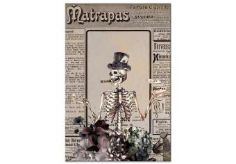 Cuadro decorativo Mago (1 pieza) vertical - esqueleto abstracto con sombrero
