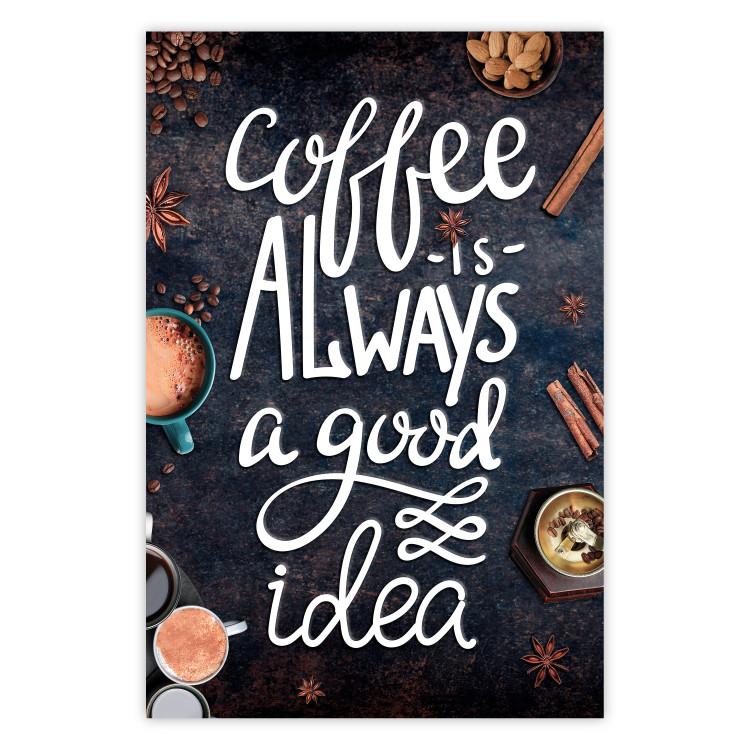 Coffe Is Always a Good Idea - textos blancos en inglés y especias