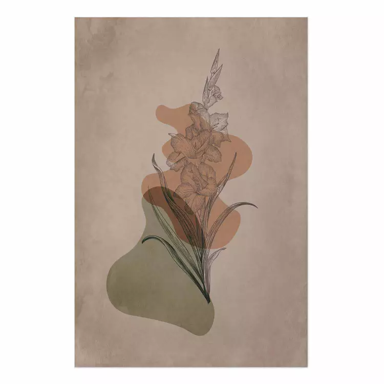 Póster Espada - abstracción con flor y formas redondeadas