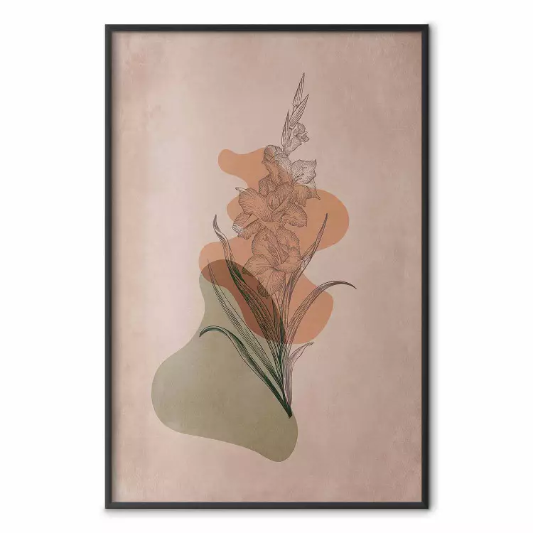 Espada - abstracción con flor y formas redondeadas