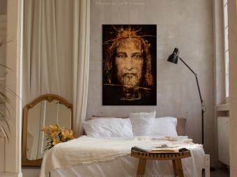 Cuadro decorativo Sábana de Turín (1 pieza) vertical - composición sacra de Jesús