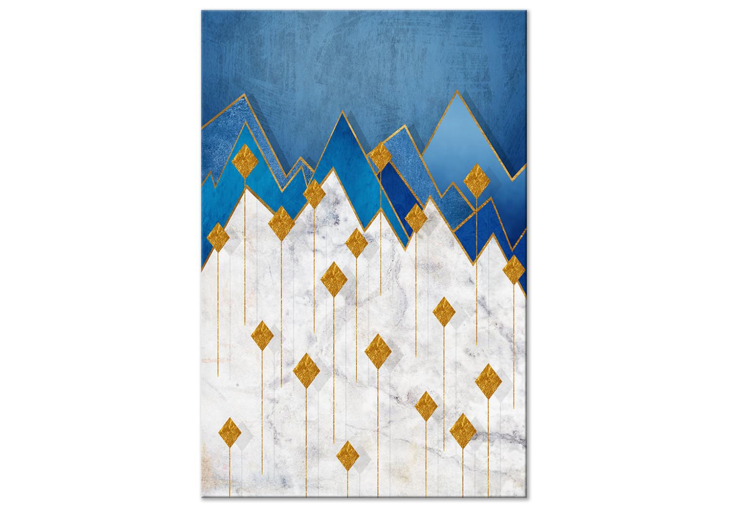 Cuadro Tierra nevada (1 pieza) vertical - montañas geométricas abstractas