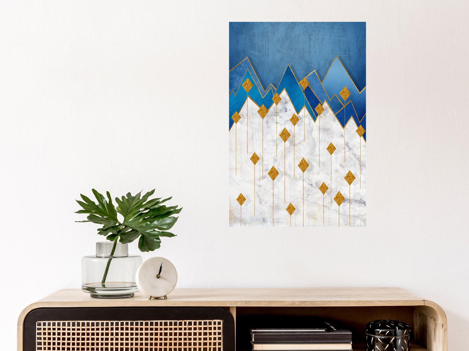 Cuadro Tierra nevada (1 pieza) vertical - montañas geométricas abstractas