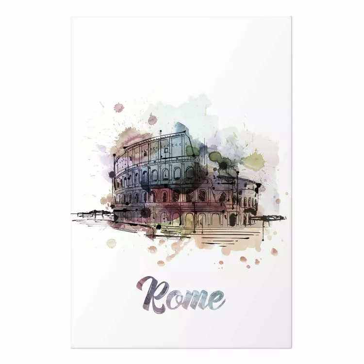 Poster Coliseo arcoíris - arquitectura colorida de Roma y texto