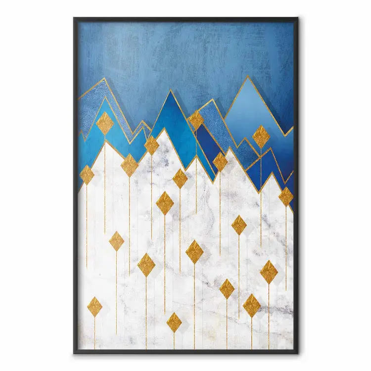 Tierra nevada - abstracción geométrica con paisaje invernal de montaña