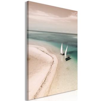 Cuadro Costa romántica (1 pieza) vertical - paisaje marino con velas