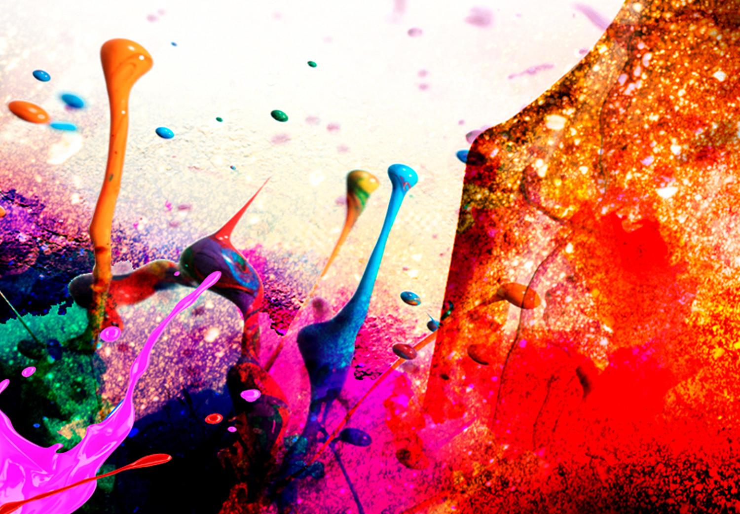Cuadro moderno Semental alegre (1 pieza) ancho - animal colorido abstracto