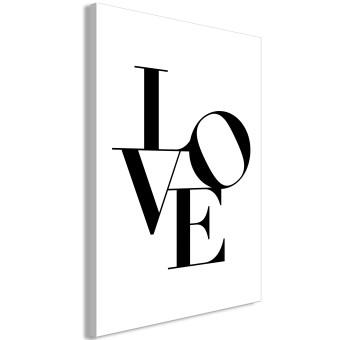 Cuadro decorativo Amor torcido (1 pieza) vertical - texto negro en inglés