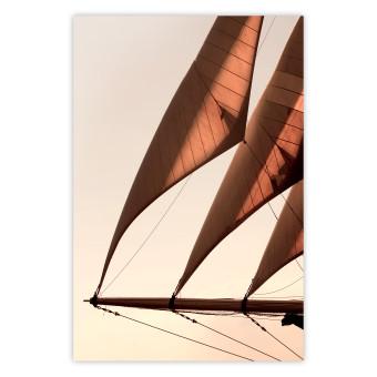 Poster Viento marino - paisaje de velero en tonos sepia y cielo
