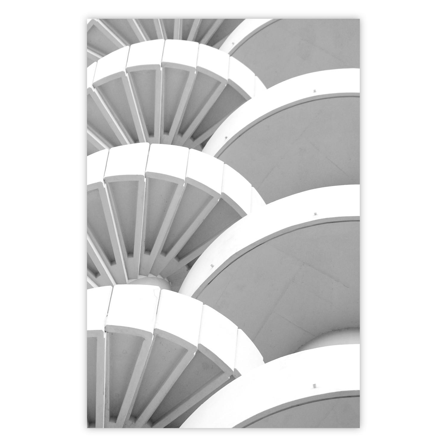 Cartel Detalle blanco - arquitectura abstracta en blanco y negro