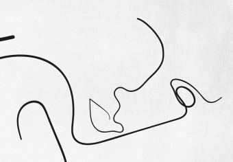 Póster Línea perfecta - dibujo lineal de mujer en fondo contrastante