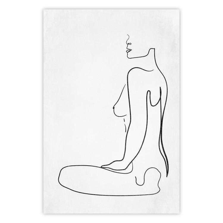 Forma femenina - dibujo lineal de mujer en fondo blanco