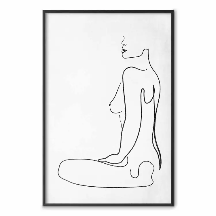 Forma femenina - dibujo lineal de mujer en fondo blanco