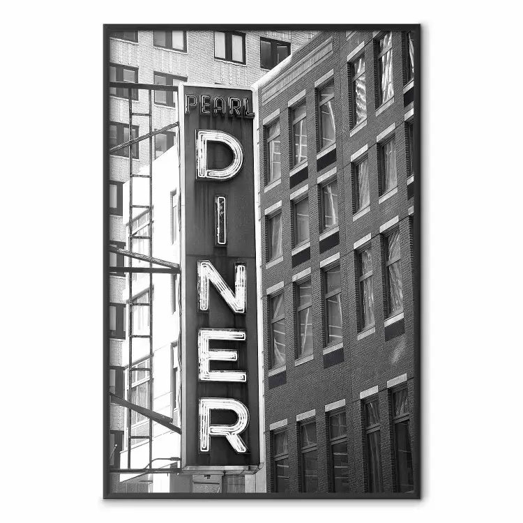 Neón de Nueva York - arquitectura en blanco y negro de edificios