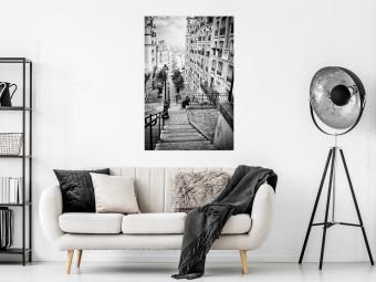 Poster Suburbio parisino - arquitectura en blanco y negro de ciudad