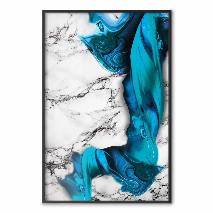 Fuerte atracción - patrón azul y abstracto sobre fondo marmóreo