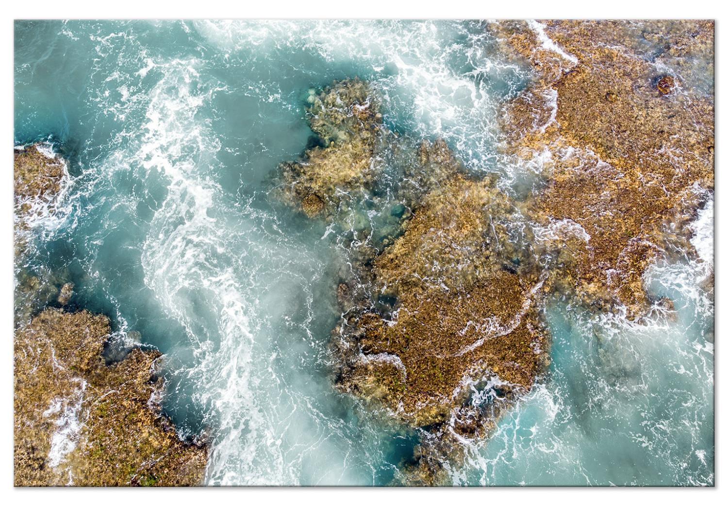 Cuadro moderno Arrecife de Ningaloo (unitario) ancho - Paisaje oceánico azul y olas