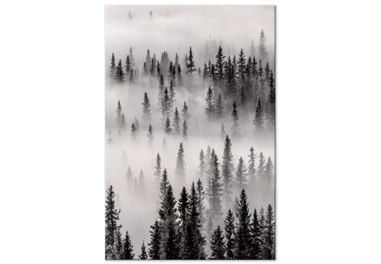 Refugio (unitario) vertical - Paisaje de bosque oscuro y nebuloso