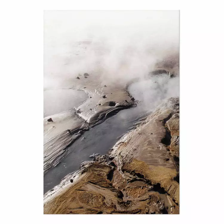 Set de poster Manantiales calientes - manantiales humeantes entre montañas