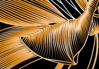 Póster Delicadeza del lirio - lirio dorado abstracto en fondo negro