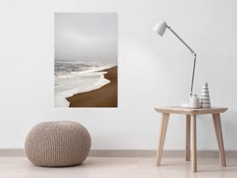 Poster Bajamar otoñal - paisaje otoñal en playa con mar y cielo