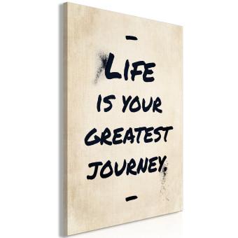 Cuadro La vida es tu mayor viaje (1 pieza) vertical - texto en inglés
