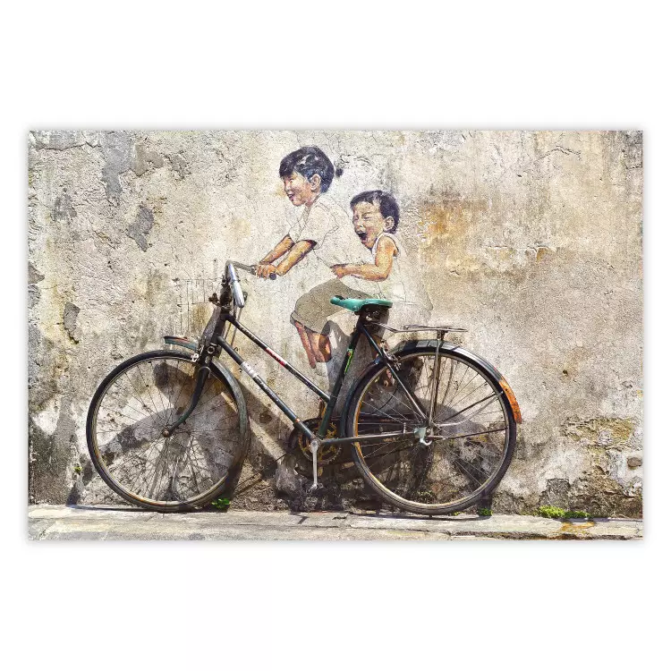 Despreocupación - bicicleta retro, niños pintados