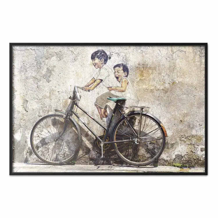 Despreocupación - bicicleta retro, niños pintados