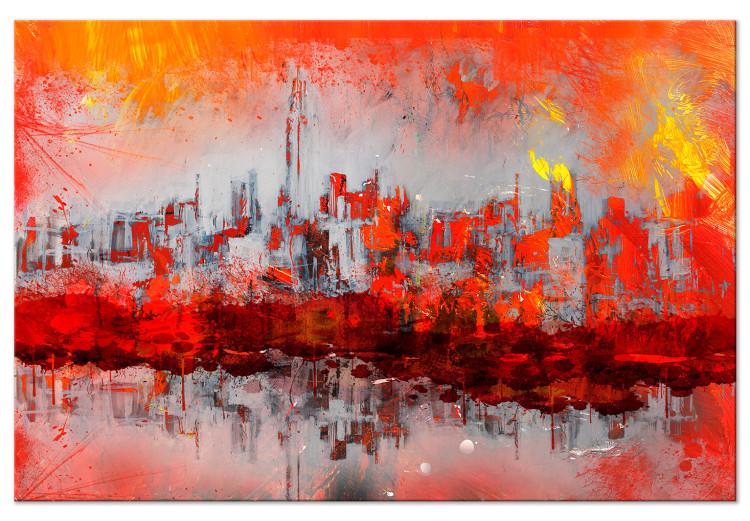 Atardecer en Nueva York (1 panel) vertical - abstracto de la ciudad