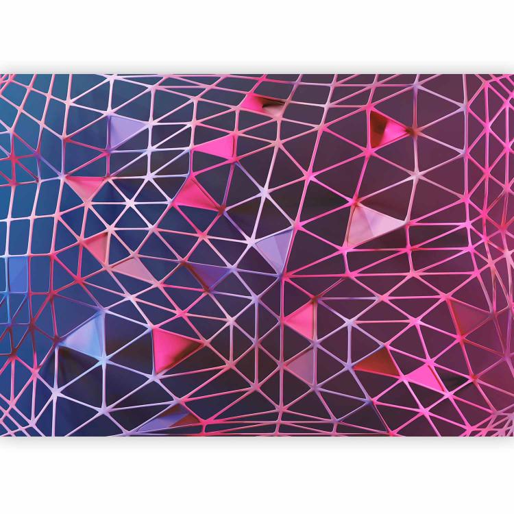 Red geométrica - conexión de triángulos en tonos violeta y rosa