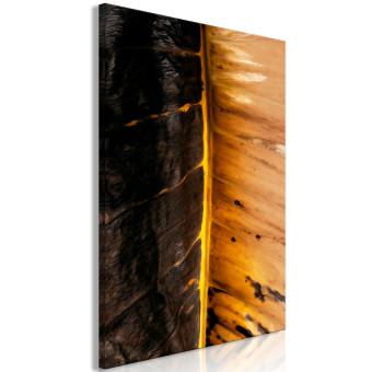 Cuadro moderno Sunny turn (1 panel) vertical - paisaje de hojas en tono fuego