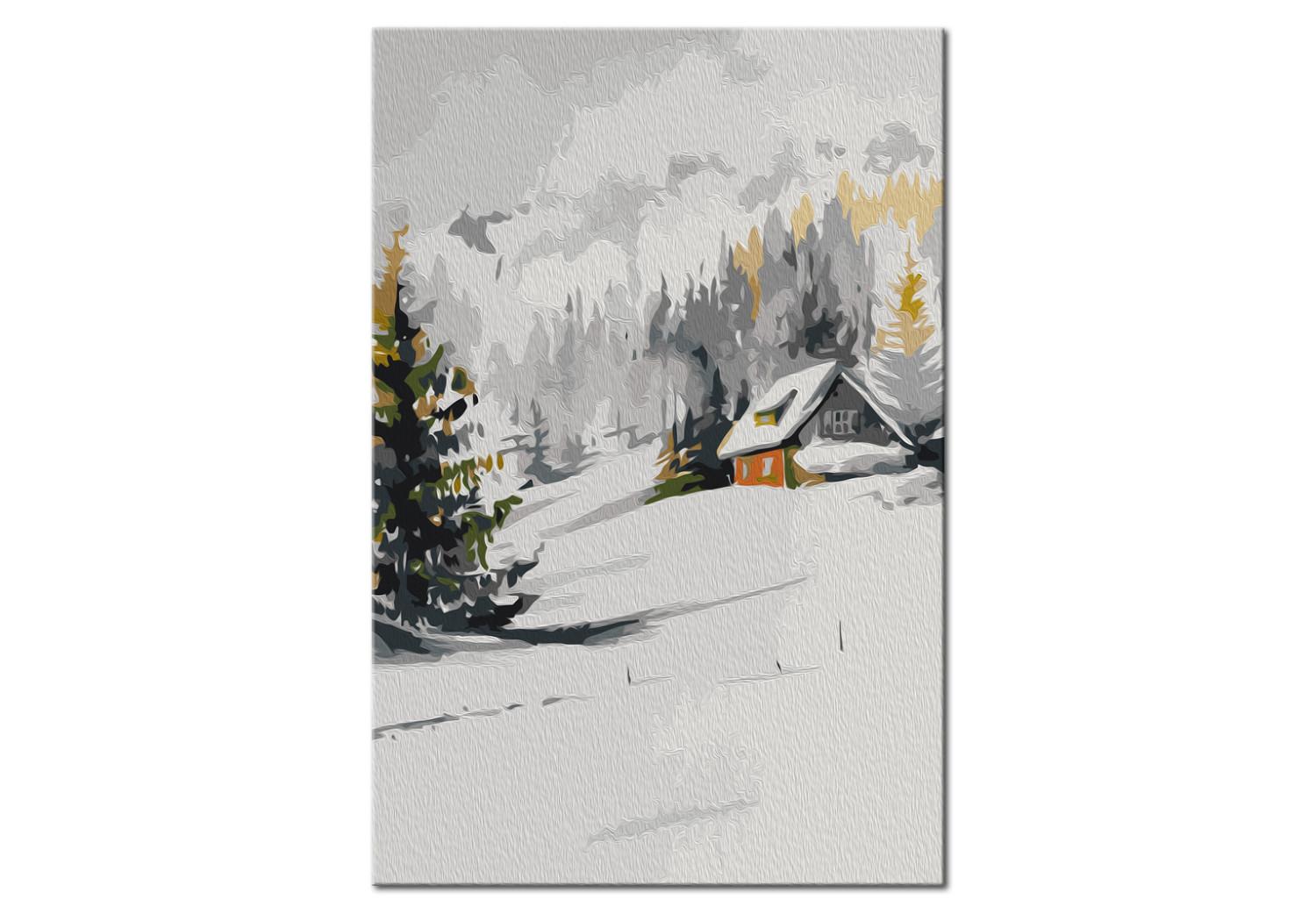 Cuadro para pintar por números Winter Cottage