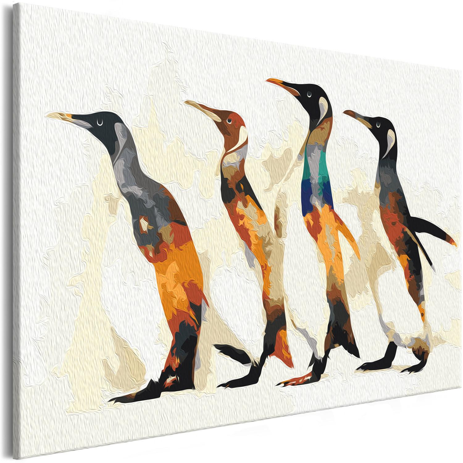 Cuadro para pintar con números Penguin Family