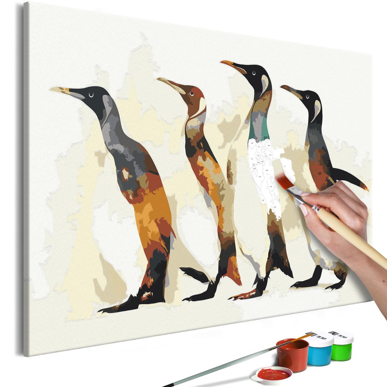 Cuadro para pintar con números Penguin Family