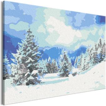 Cuadro numerado para pintar Snow Christmas Trees
