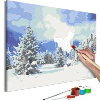 Cuadro numerado para pintar Snow Christmas Trees