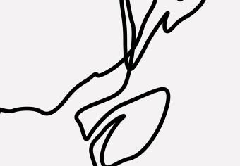 Cuadro moderno Ciervo lineal - abstracto en blanco y negro en estilo de arte lineal