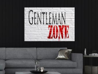 Poster Gentlemen Zone - escritas en inglés en pared de ladrillos