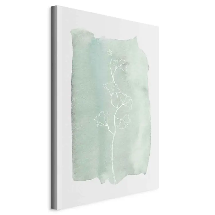 Ginkgo Mint vertical - lineal sobre fondo pastel