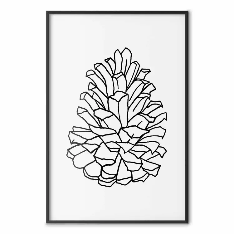 Piña abierta - line art negro de una piña sobre fondo gris uniforme