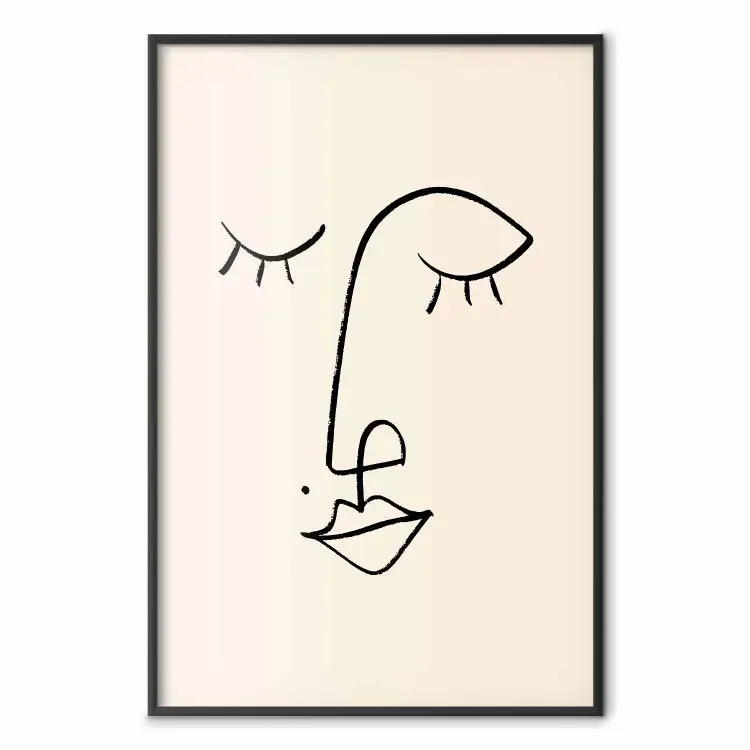 Neo travieso - lineal abstracto de un rostro sobre fondo claro
