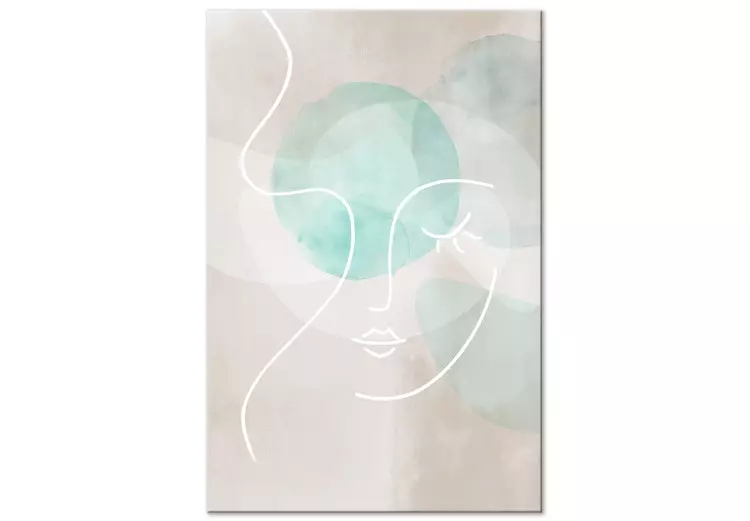 Un guiño coqueto (1 panel) vertical - pastel lineal de una mujer