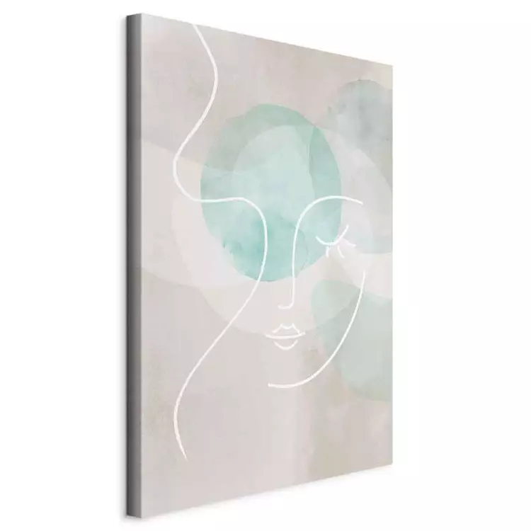Un guiño coqueto (1 panel) vertical - pastel lineal de una mujer