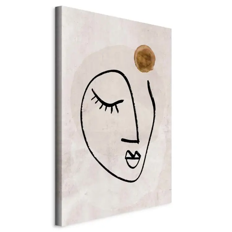 Pensamiento romántico vertical - rostro lineart boho