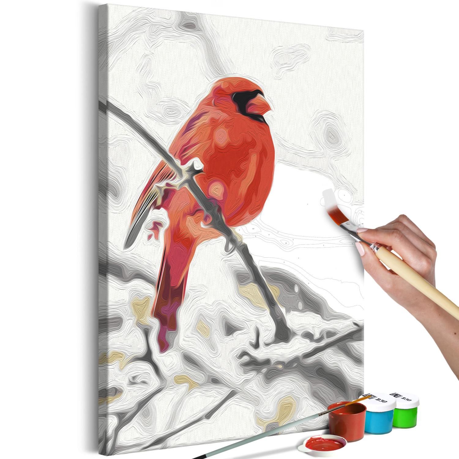  Dibujo para pintar con números Red Bird